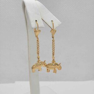 Brand New Brazilian 18k gold filled elephant earrings